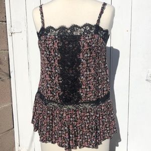 American Eagle Black Floral Lace Top NWT